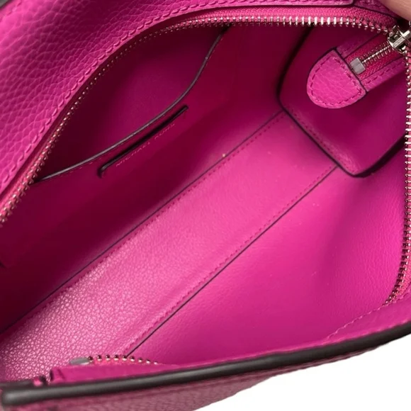 Michael Kors Chantal Chain Strap Crossbody Bag Pink Pebble Leather Cerise Pink - Picture 6 of 8